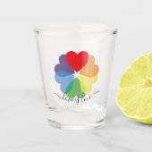 Pride Lgbt Rainbow Hearts Schnapsglas (Vorderseite)