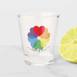 Pride Lgbt Rainbow Hearts Schnapsglas