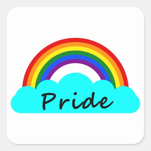 Pride - LGBT Rainbow Quadratischer Aufkleber (Vorderseite)