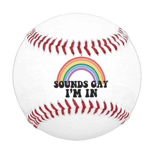 Pride LGBT Sounds Gay I bin in Gay Rainbow Baseball (Vorderseite)