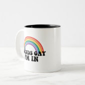 Pride LGBT Sounds Gay I bin in Gay Rainbow Zweifarbige Tasse (Vorderseite Links)