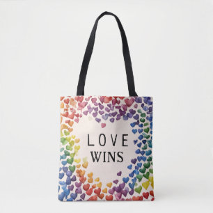 Pride LGBTQ Gay Liebe gewinnt AI Rainbow Heart Tasche