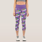 Pride LGBTQ Liebe gewinnt Rainbow Lila Capri Leggings (Vorderseite)