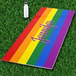 Pride LGBTQ Rainbow Flag Individuelle Name Yoga Ma Yogamatte