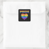 PRIDE LGBTQ Rainbow Hearts Quadratischer Aufkleber (Tasche)