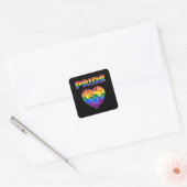 PRIDE LGBTQ Rainbow Hearts Quadratischer Aufkleber (Umschlag)