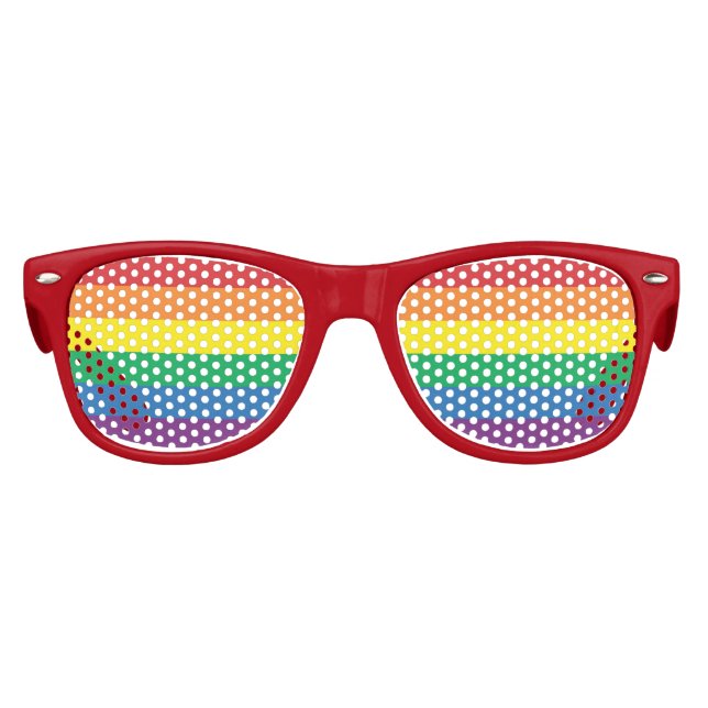 Pride LGBTQ+ Regenbogen-Sonnenbrille Partybrille (Vorderseite)