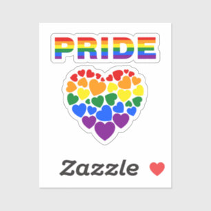 PRIDE LGBTQ Regenbogenherzen benutzerdefinierter V Aufkleber
