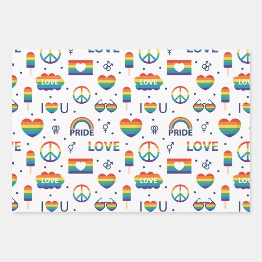 Pride LGBTQ Wrapping Paper Set Geschenkpapier Set (Vorderseite 3)