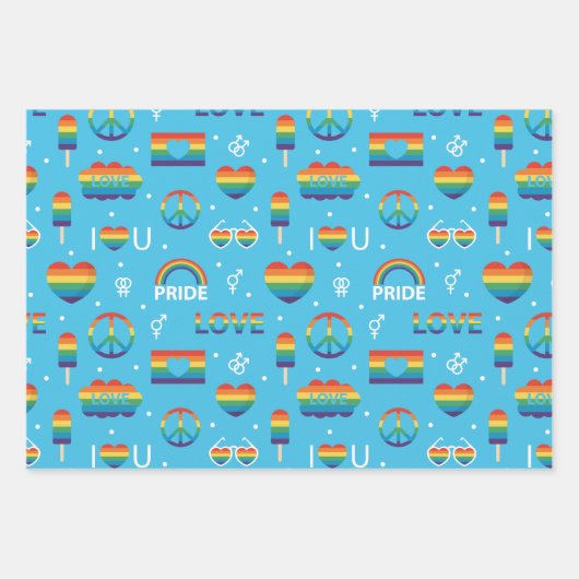 Pride LGBTQ Wrapping Paper Set Geschenkpapier Set (Vorderseite 2)