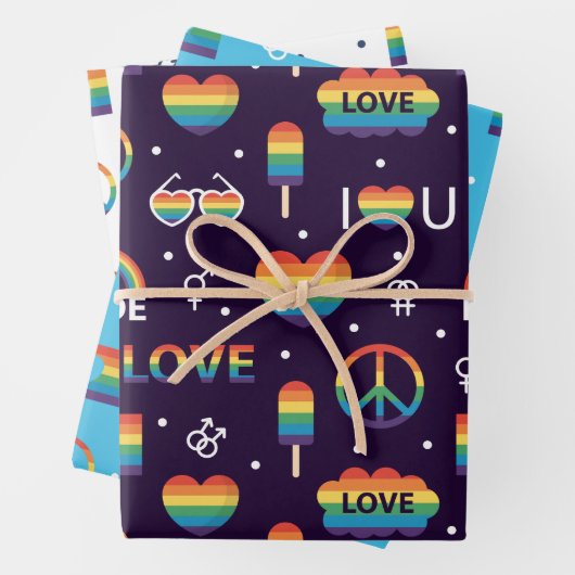 Pride LGBTQ Wrapping Paper Set Geschenkpapier Set (Beispiel)