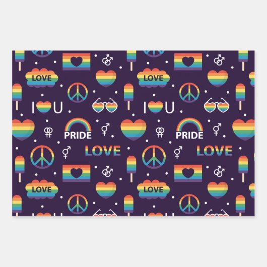 Pride LGBTQ Wrapping Paper Set Geschenkpapier Set (Vorderseite)