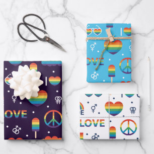 Pride LGBTQ Wrapping Paper Set Geschenkpapier Set
