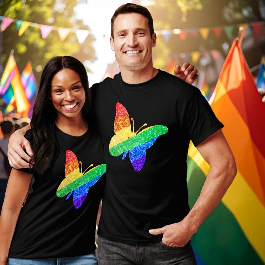Pride LGBTQA+ Regenbogenschmetterling T-Shirt