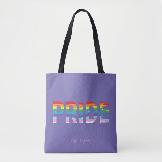 PRIDE LGBTQIA-Regenbogenflagge, Lila Totbeutel Tasche (Vorderseite)