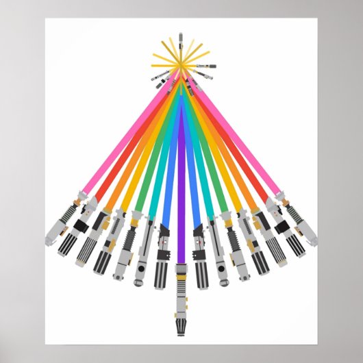 Pride LightSaber Weihnachtsbaum Poster (Vorne)