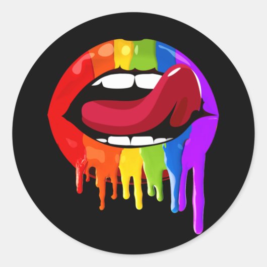 Pride Lips T - Shirt Runder Aufkleber (Vorderseite)