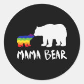 Pride Mama Bear Runder Aufkleber (Vorderseite)