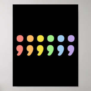 Pride Mental Health Semicolon Lgbtqia+ Lgbt Pastel Poster
