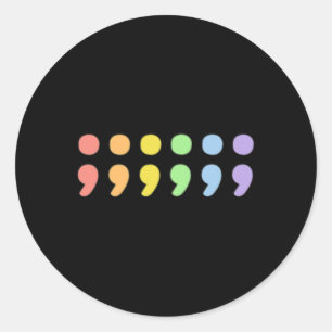 Pride Mental Health Semicolon Lgbtqia+ Lgbt Pastel Runder Aufkleber
