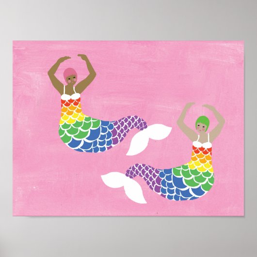 Pride Mermaid Rainbow Flag Schwanz LGBT Party Poster (Vorne)