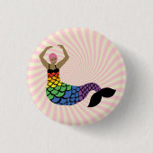 Pride Mermaid Rainbow Flag Schwanz LGBTIQ Party Button (Vorderseite)