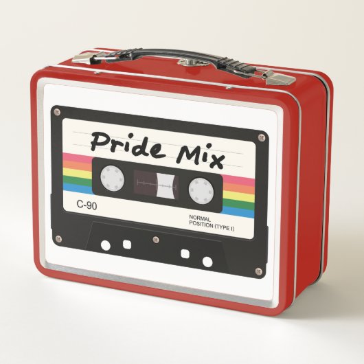 Pride Mix Cassette Metall Brotdose (Rückseite)