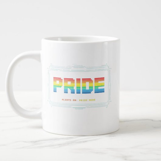 PRIDE-Modus: Immer an – Regenbogen-Tech-Pride-Desi Jumbo-Tasse (Links)