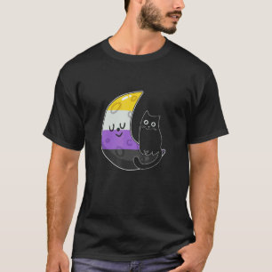 Pride Monat Non Binäre Katzen Lgbt Flagge Stolz T-Shirt