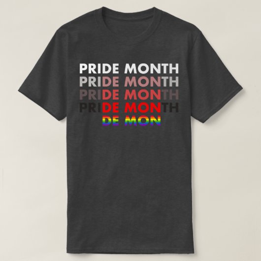 Pride Month Demon Funny Sarcastic Proud Rainbow F T-Shirt (Design vorne)