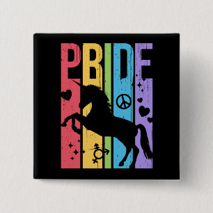 Pride Month Distressive Typografie mit Unicorn Button