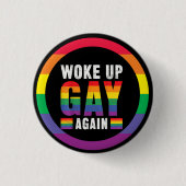 Pride Month LGBT mit Regenbogenthema Button (Vorderseite)