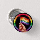Pride Month LGBT mit Regenbogenthema Button (Vorne & Hinten)