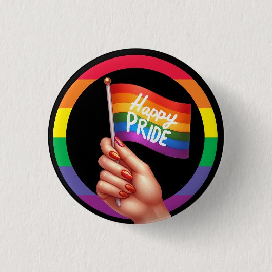 Pride Month LGBT mit Regenbogenthema Button (Vorderseite)
