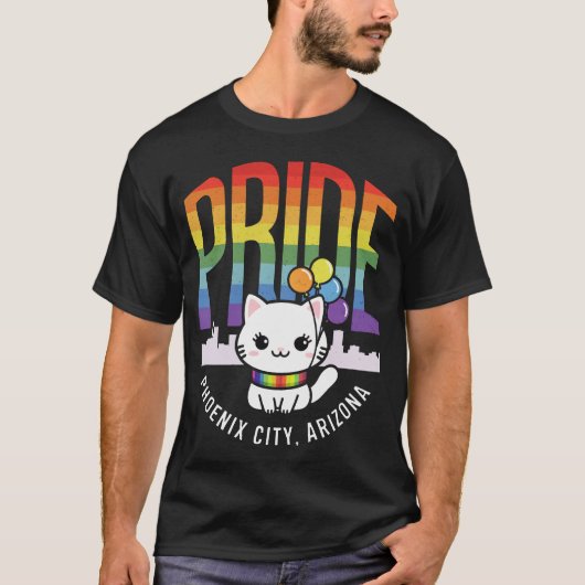 Pride Month Phoenix City Arizona USA Regenbogenfla T-Shirt (Vorderseite)