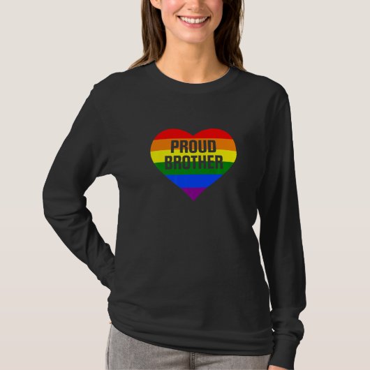Pride Month Proud Brother Lgbt Rainbow Flag T-Shirt (Vorderseite)
