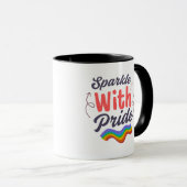 Pride Month Rainbow Coffee Mug LGBTQ+ Gift Tasse (VorderseiteRechts)