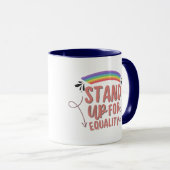 Pride Month Rainbow Stand Up Coffee Mug  Tasse (VorderseiteRechts)