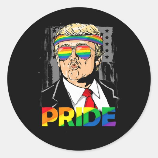 Pride Month Shirt Trump Lesbian Gay Biual Trans Runder Aufkleber (Vorderseite)