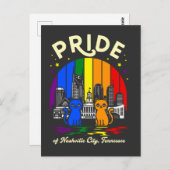 Pride of Nashville City Tennessee Cats Rainbow Fla Postkarte (Vorne/Hinten)