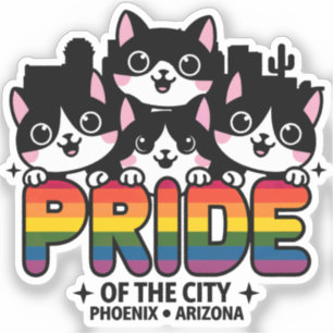 Pride of Phoenix City Arizona USA Regenbogenflagge Aufkleber