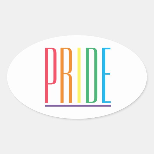PRIDE Oval Stickers (Vorderseite)