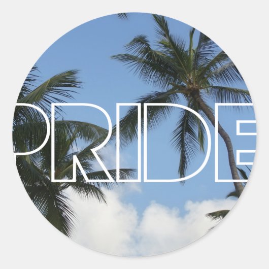 Pride Palms Runder Aufkleber (Vorderseite)
