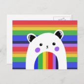 Pride Panda Rainbow Postcard Postkarte (Vorne/Hinten)