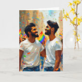 Pride-Parade-Umarmung Karte (Gelbe Blume)