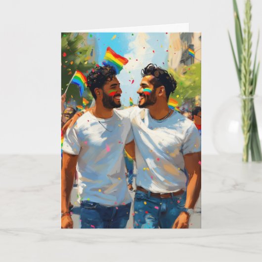 Pride-Parade Umarmung Karte (Vorderseite)