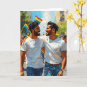 Pride-Parade Umarmung Karte (Gelbe Blume)