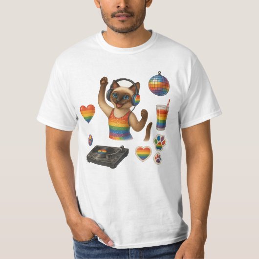 Pride Paws Cat-inspiriert Pride LGBTQ T-Shirt (Vorderseite)