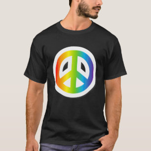 Pride PEACE SIGN Liebe Rainbow Graphic T-Shirts LG