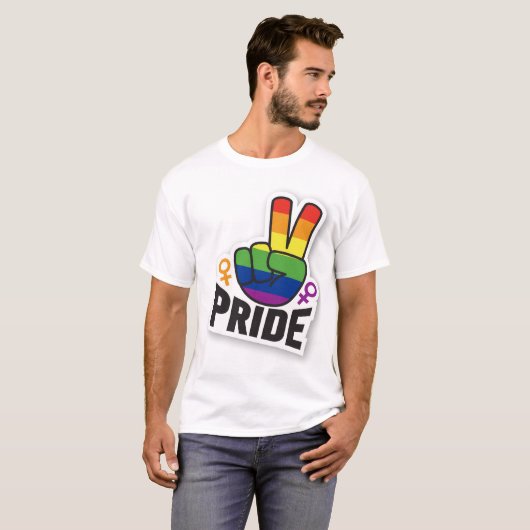 Pride Peace White mens T-Shirt (Vorne ganz)